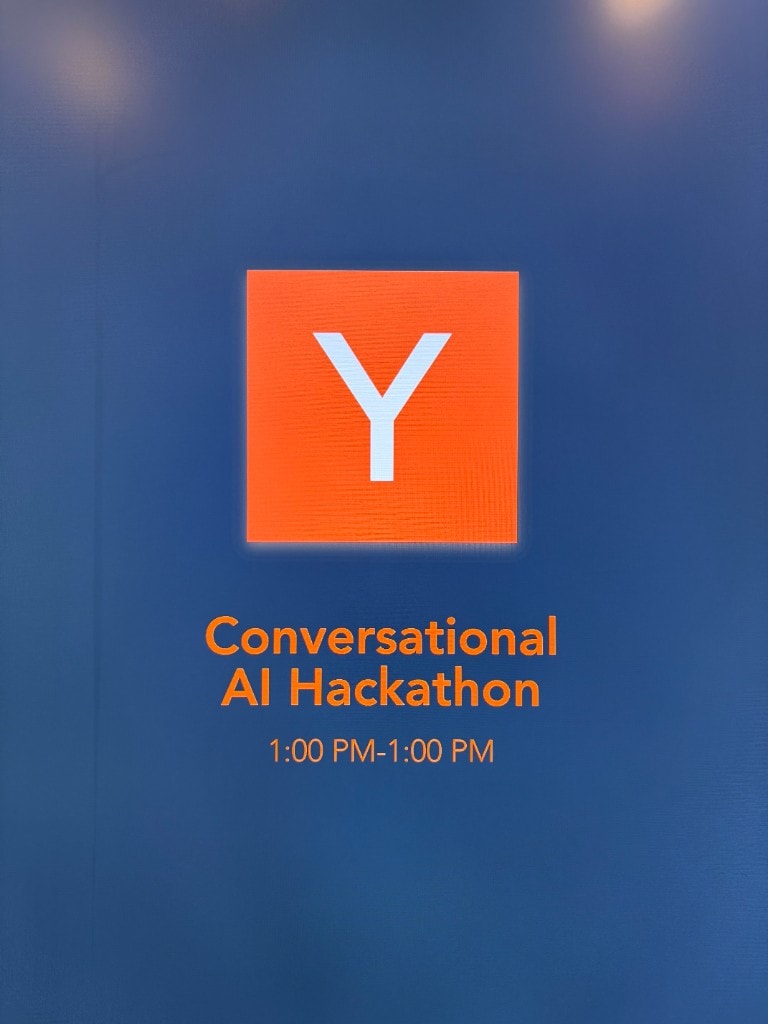 YC Conversational AI Hackathon signage